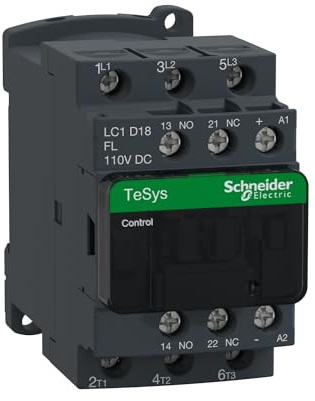 Schneider Electric lc1d18fl TeSys D, 3p Contactor AC-3, = 440 V 18 A, Coil 110 VCD, ANTIP