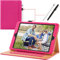Coque iPad 2018/2017 Cuir 6ème/5ème génération 9,7 Étui Pouces Smart Cover Case Housse Etui Coque de Protection avec Apple Pencil Holder Support Multi Angles iPad Air 2 / iPad Air 1, Rose
