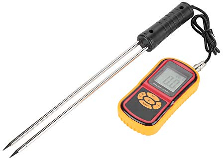 Akozon Digital Getreidefeuchtigkeitsmesser Getreide Feuchtigkeitsmesser GM640 Bewegliche Feuchtigkeit Temperatur Meter Digital LCD für Weizen Reis Mais Bean