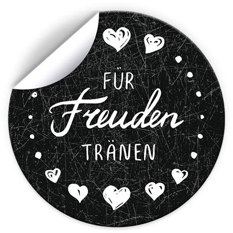 Freudentränen 75 Aufkleber für Verpackung von Taschentücher/Sticker für Hochzeit