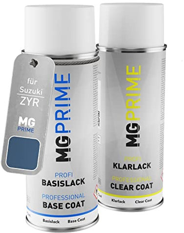 MG PRIME Autolack Sprühdosen Set für Suzuki ZYR Stargaze Blue Metallic/Nexa Blue Metallic Basislack Klarlack Spraydose 400ml