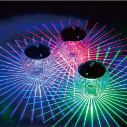 Uonlytech Lumiere Piscine Led Piscine Lumière flottante solaire, lumière solaire de piscine de boule de changement de couleur, lumière solaire de bassin pour l'étang de piscine