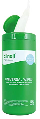 Clinell Universal Sanitising Wipes, Tub 100 Wipes