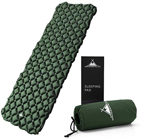 WANDERFALKE® 550g Ultraleichte Aufblasbare Isomatte - (XL-Breite 66cm) - Camping Matratze mit Kleines Packmaß für Outdoor, Camping, Wandern & Bikepacking