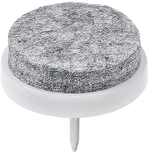 Hettich HKB® 8 Stück - Filzgleiter mit Stift, zum Nageln, Filzgleiter für Tische und Stühle grau, ø 24 mm, mit Nagel, 8 Stück