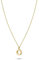 Jukserei Tilda Kette Damen Gold - Feine Halskette mit Kleinem Ring Anhänger 0,6 cm - Silber 24 Karat Vergoldet - NCH478Ng-S