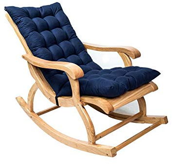 Babitotto Cuscino per sedia a dondolo da giardino, schienale in vimini, cuscino imbottito antiscivolo