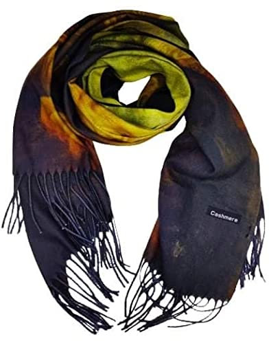 Goods4good Damen-Schal aus Viskose, für Herbst/Winter, mit weicher Haptik, Motiv: Van Gogh, Klimt, Picasso., Braun Medium