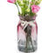 OFFIDIX Glasvase, Moderne geometrische Mittelstücke dekorative Vase Gradient Multicolor Blumenvase für Büro, Wohnküche, Hochzeitsdekoration (lila grau)