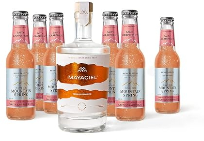 MAYACIEL Tequila Paloma Package – Das perfekte Longdrink Set für ausgezeichnete Palomas zu Hause – MAYACIEL Tequila Blanco & 6x Salty Grapefruit Soda inkl. Pink Grapefruit Chips