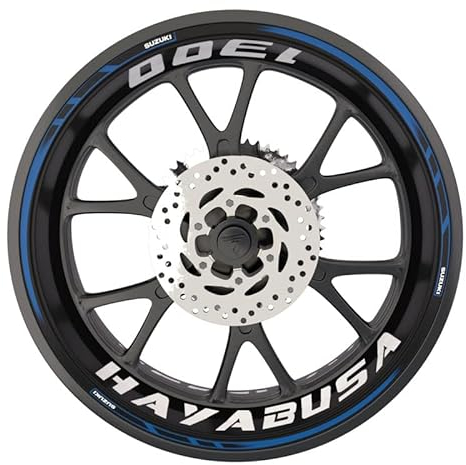 Suzuki Hayabusa Motorrad-Felgen-Aufkleber (2 Räder) Hellblau