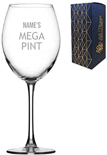 Engraved Mega Pint Wine Glass, 19oz, Trial Quote, Novelty Birthday Gift, Funny Present, Modern Design, Engraved in The UK