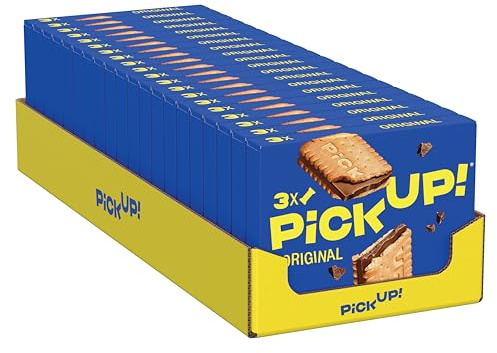 PiCK UP! Original (20 x 84 g), Keksriegel mit knackiger Milchschokoladentafel zwischen zwei knusprigen Keksen, der Snack für unterwegs, 20 x 3er Multipack