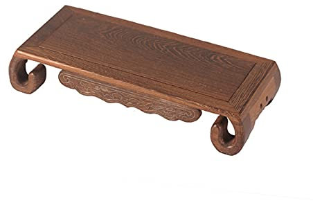 UNNS Vasenständer Buddha-Statue-Base rechteckige Bildlauf-Teekanne-Base-Vase-Basis-Holz-lila Lehm-Topf-Basis-Dekorationshalterbasis Sockelständer (Color : A)