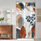 ASDCXZ Boho Duschvorhang 90x180 cm, Moderne Abstrakt Kunst Dunkelblau Blätter Braun Beige Graffiti Bad Waschbar Duschvorhang Polyester Textil Wasserdicht Duschvorhänge für Badewanne mit 6 Haken