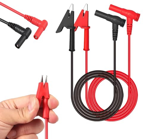 2PCS Multimeter Test Leads, 4mm Banana Plug to Alligator Clips Cable, Multi Meter Digital Test Leads Multimeter Test Leads Kit for Digital Multi Meter Electric Tester Leads of IC Components