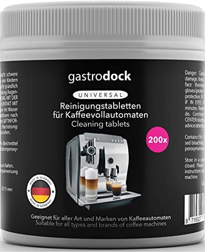 Premium [200 x 2g] Reinigungstabletten für Kaffeevollautomaten - MADE IN GERMANY Reinigungstabs für Kaffeemaschinen - Kompatibel mit Siemens, Jura, Krups, Bosch, Miele, Melitta, WMF - Kaffeefettlöser