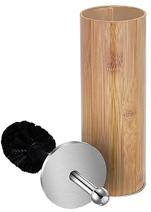 Zahari Home Woodland Toilet Bowl Brush and Holder, Metal, Natural