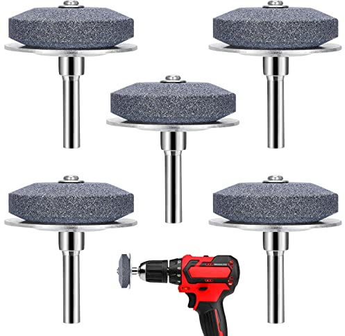cenoz Lawn Mower Blade Sharpener with Steel Backing 5 Pack, 【New】 Lawnmower Dull Blade Sharpener, Universal Multi-Sharp Rotary Lawn Mower Blade Sharpener for Any Power Hand Drill