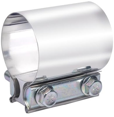 Elifecenter Abrazadera de extremo de junta de escape de 3 pulgadas, abrazadera de banda silenciadora de acero inoxidable de 3 pulgadas para tubos OD de 3 pulgadas