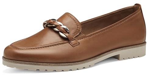 Tamaris Damen Slipper, Frauen Slip On,TOUCHit-Fußbett,College Schuhe,Businessschuhe,Anzugschuhe,elegant,Office,büro,Cognac Leather,41 EU