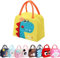 Runmeihe Bolsa Nevera Pequeña Para Niños Niñas Niños Estudiantes, Lunch Bag Reutilizable con Aislamiento,Pequeñas Bolsas de Almuerzo Impermeables Plegables para Viajes Picnic Escuela (Yellow Dinosaur)