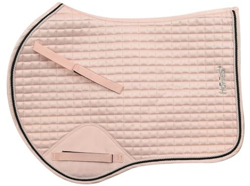 Tapis de Selle d'Équitation Edith, Souple et Résistant, Indispensable pour Protéger Le Cheval des Blessures et Chocs Excessifs, Élégant (Full, Rose)