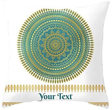 CEVAN Leinen Kissenbezüge Ethno Kissenbezug Langes Kissen Kissenbezüge Ethno Kissenhülle Blau Kissenbezüge Sofa Dekor 40x40 cm