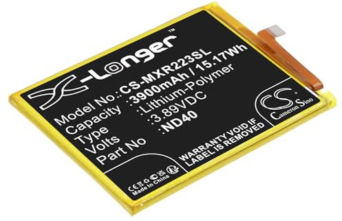 TECHTEK Batteria 3900mAh compatibile con [Motorola] Moto Edge 30, Moto Edge 30 5G, 5G 2022, XT2203, XT2203-1 sostituisce ND40, SB18D34507