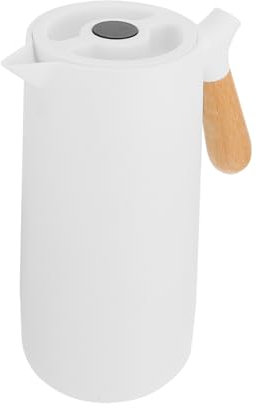 BESTonZON 1 Pc Brocca Termica Caffè Isolato Con Pompa Ad Aria Per Caffè Caffettiera Termica Large Insulated Vacuum Flask Thermal Pitcher Bicchiere Alunno Biberon Bianca Acciaio Inossidabile