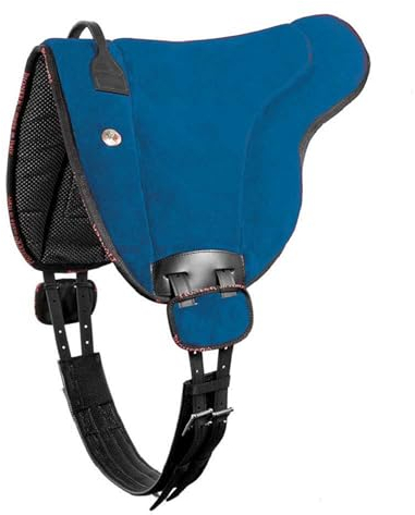 Brama West Bareback Reitpad UNICA Leder von Pioneer - super Soft - Made in Italy - Farbe Blau, Gr. Full
