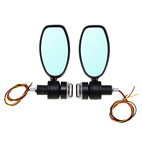 KAZIO Universal 22 Mm Lenkerendenspiegel Blinker Rückansicht Seitenspiegel Motorrad-Rückspiegel