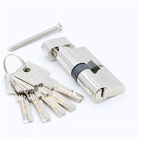 Knaufzylinder LäNge,Zylinderschloss Tür Hardware 60 70 80 90mm Sicherheit Kupfer Türschloss Zylinder Innenraum Schlafzimmer Wohnschliebe Griff Messing Schlüsselverriegelung Türschloss Ersatzzubehör (