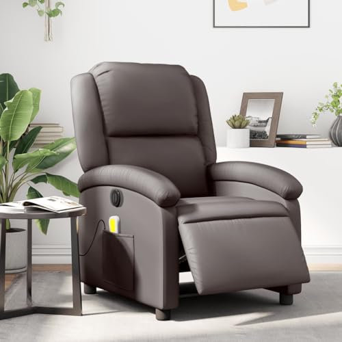 LAPOOH Massagesessel, elektrisch, dunkelbraun, echtes Leder, Relaxsessel, Fernsehsessel, Relaxsessel, Fernsehsessel, Relaxsessel, Wohnzimmer (SPU:3204259)