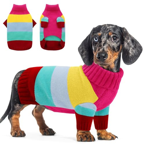 AOFITEE Hundepullover für Kleine Hunde, Winter Weihnachten Pullover Hund | Elastisch Hundepulli mit Beinen für Kleine Mittelgroße Große Hunde, Weihnachten Sweater für Hund Herbst Hundebekleidung