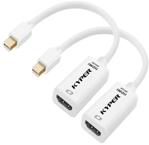 Kyper USKyper-2788 2 Pack 4K MDP Mini DisplayPort to HDMI Adapter Mini DP Compatible for Thunderbolt MacBook Pro, MacBook Air, Mac mini, Microsoft Surface Pro 3/4, etc (2)