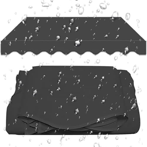 ILOOXI Markisenbespannung Markisenstoff Ersatz-oberbezug Für Markise Ersatzstoff Mit Volant Markisestoff Markisentuch 200x150cm 300x245cm 400x300cm 600x300cm ﻿(Anthracite,6.5x5ft/200x150cm)