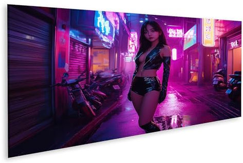 islandburner Prime Bild auf Leinwand Cyberpunk Wandbild für Gaming-Liebhaber, ideal für Home-Office Bilder Wandbilder Poster
