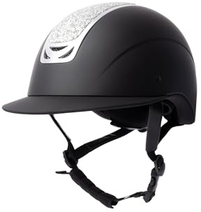 Horze Casque d'équitation pour Femme avec décorations en Cristal, CE en 1384:2023, Casque réglable