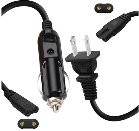 Electric Lunch Box Power Cord, 12/24V/Car Charger & 110-230V Home/Office Wall Charger Compatible wtih WVJ 3-in-1 33.8oZ Electric Lunch Box for Work Office Travel Home Car Truck Power Cable