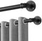 Qlfyuu Curtain Poles Industrial Curtain Rail, Curtain rod for Windows Black Rust-Resistant, Extendable Shower Curtain Poles Metal for Indoor and Outdoor (Black, 76-380cm)