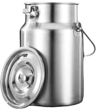KELUNIS 304 Acciaio Inossidabile Bidone del Latte Secchio del Latte Secchio del Latte Brocca con Coperchio Sigillato per Liquido di Vino di Grano,10L
