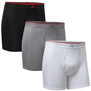 DANISH ENDURANCE Boxer Uomo in bambù Ultra Morbido, Mutande Boxer Bamboo Comodi, Traspiranti, con o Senza Patta Frontale, 3 Paia