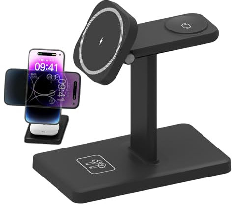 Ricaricabile in modalità wireless - Porta del telefono, supporto di ricarica del telefono wireless | Stazione di ricarica da 15-W-Night, stazione di ricarica rapida multifunzionale, telefoni e disposi