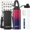 WATERSY Stainless Steel Vacuum Insulated Water Bottle 40oz, Drink Flask Metal Water Bottles 1200ml with 2 Lids Leakproof (Straw Lid and Spout Lid) Keep 24 Hours Cold Drinks for Sport, Work, Travel