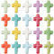 SUNNYCLUE 1 Box 40Pcs 10 Colors Colorful Cross Beads Porcelain Ceramic Beads Vintage Shine Rosary Small Easter Holiday Cross Spacers for Jewellery Making Supplies DIY Craft Necklace Bracelet Keychain
