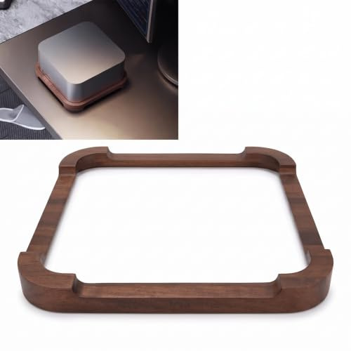 SENECESLI for Mac M2 Wood Stand, Desktop Computer Holder with Heat Dissipation, Ventilated Cooling Base, Bracket Walnut