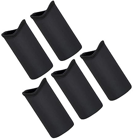 FOYTOKI 5Pièces Pochette de Bouteille Néoprène Noir Eau Durable Lavable pour Camping Randonnée Protection Chaleur Froid