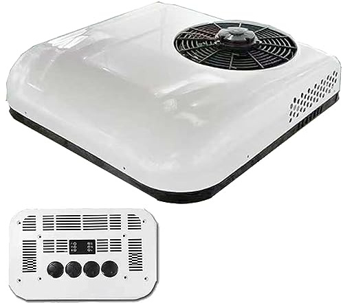 Climatiseur pour Camping-Car, Climatiseur 12V/24V DC pour Camion, Climatiseur électrique Sur Le Toit de Voiture, Climatisation de Stationnement pour Suv, Camion, Van, Caravanes,24V-White