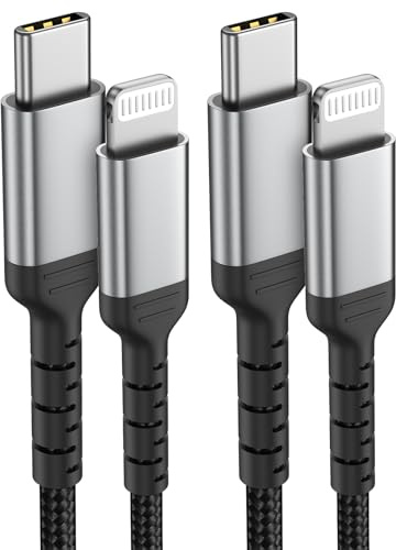 ULIFTUS USB C auf Lightning Kabel Kurz, 50cm 2Pack iPhone USB C Ladekabl | MFi-Zertifiziert, Nylon Power Delivery Lightning Kabel USB C für 14/14 Pro Max/ 13/13 Pro/12/12 Pro Max